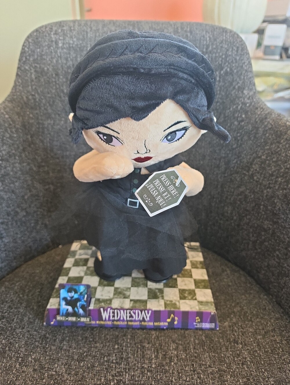 NEW Animated Dancing Wednesday Adams Plush Doll Halloween Decor Just Play
